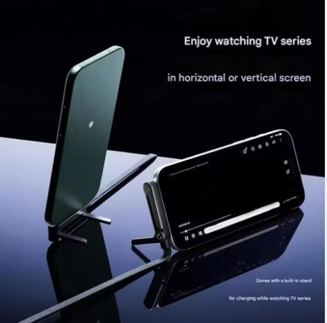 Premium Nylon Braided USB-C Fast Charging & Data Cable with Stand