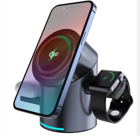 3-in-1 Rotating Wireless Charging Station 15W